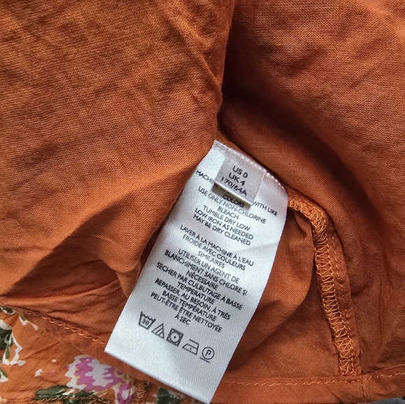 Free People End Of The Island Godet Mini Floral Skirt Size 0 - Picture 9 of 12